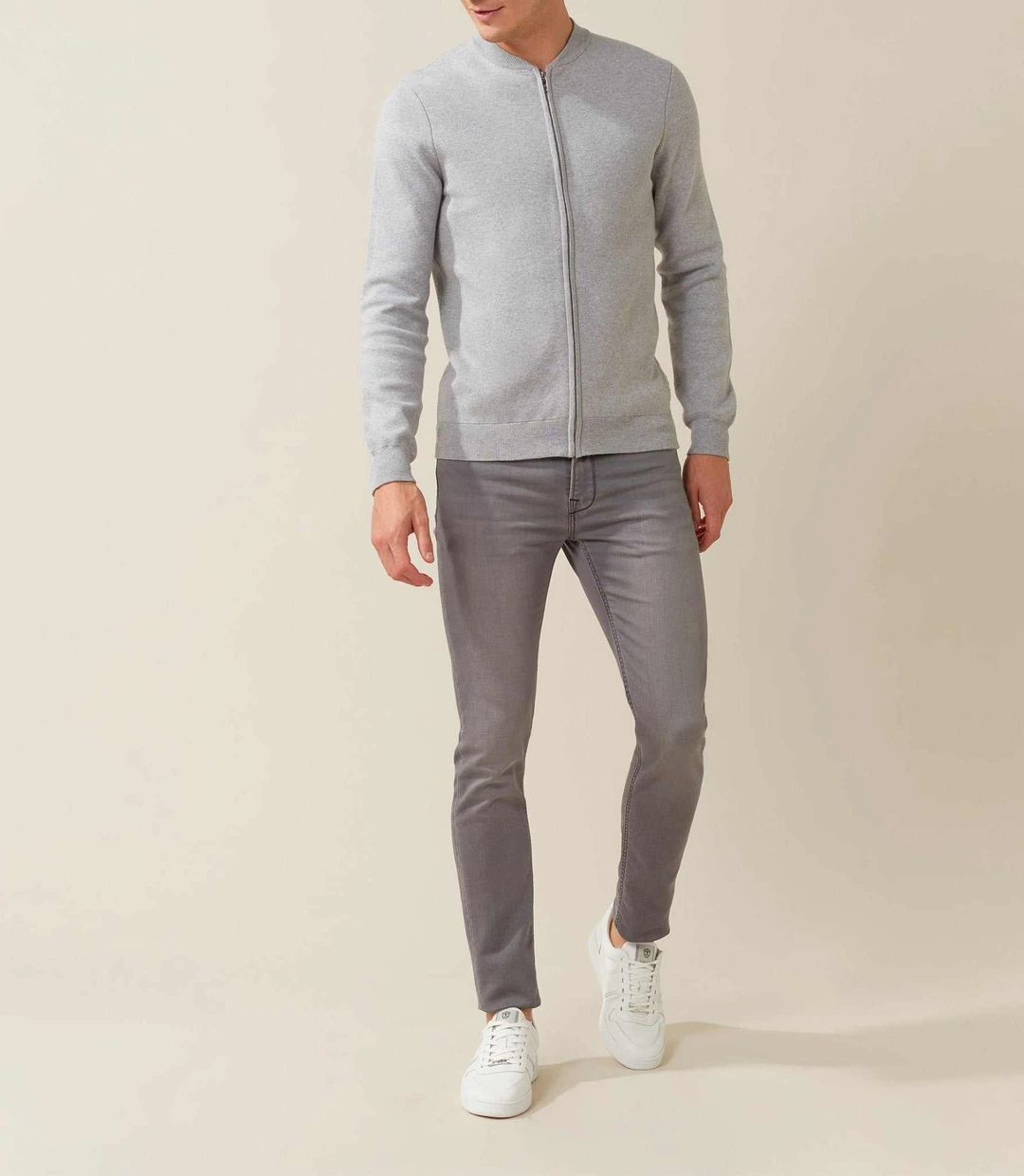 IZAC - Gilet zippé style campus gris ''Forbert''