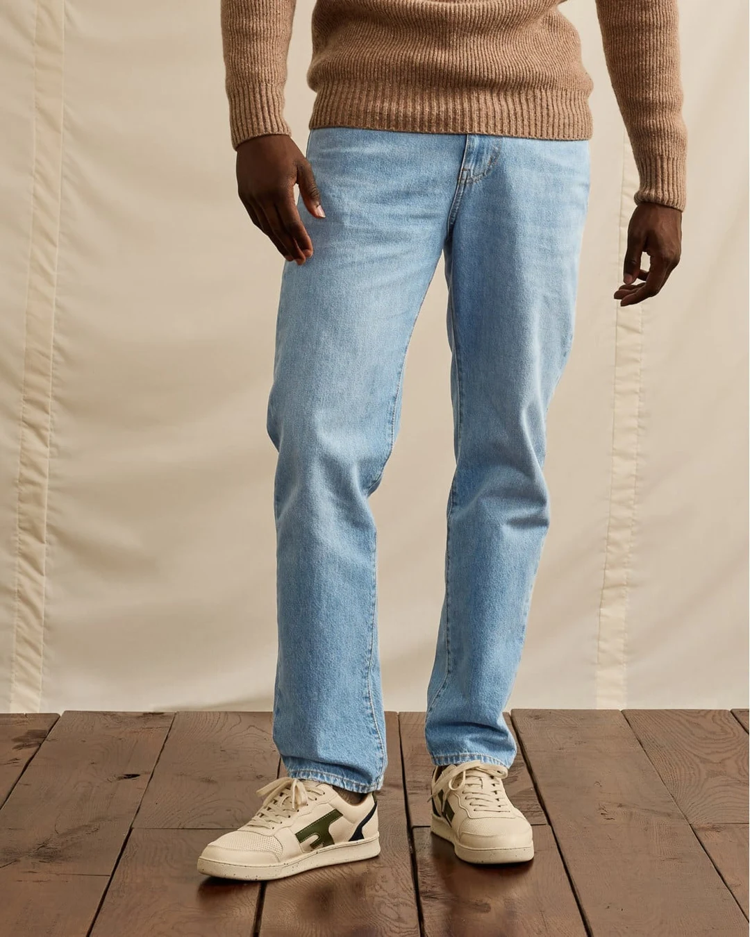 Jean tapered denim clair coton recyclé - DENIM TAPERED