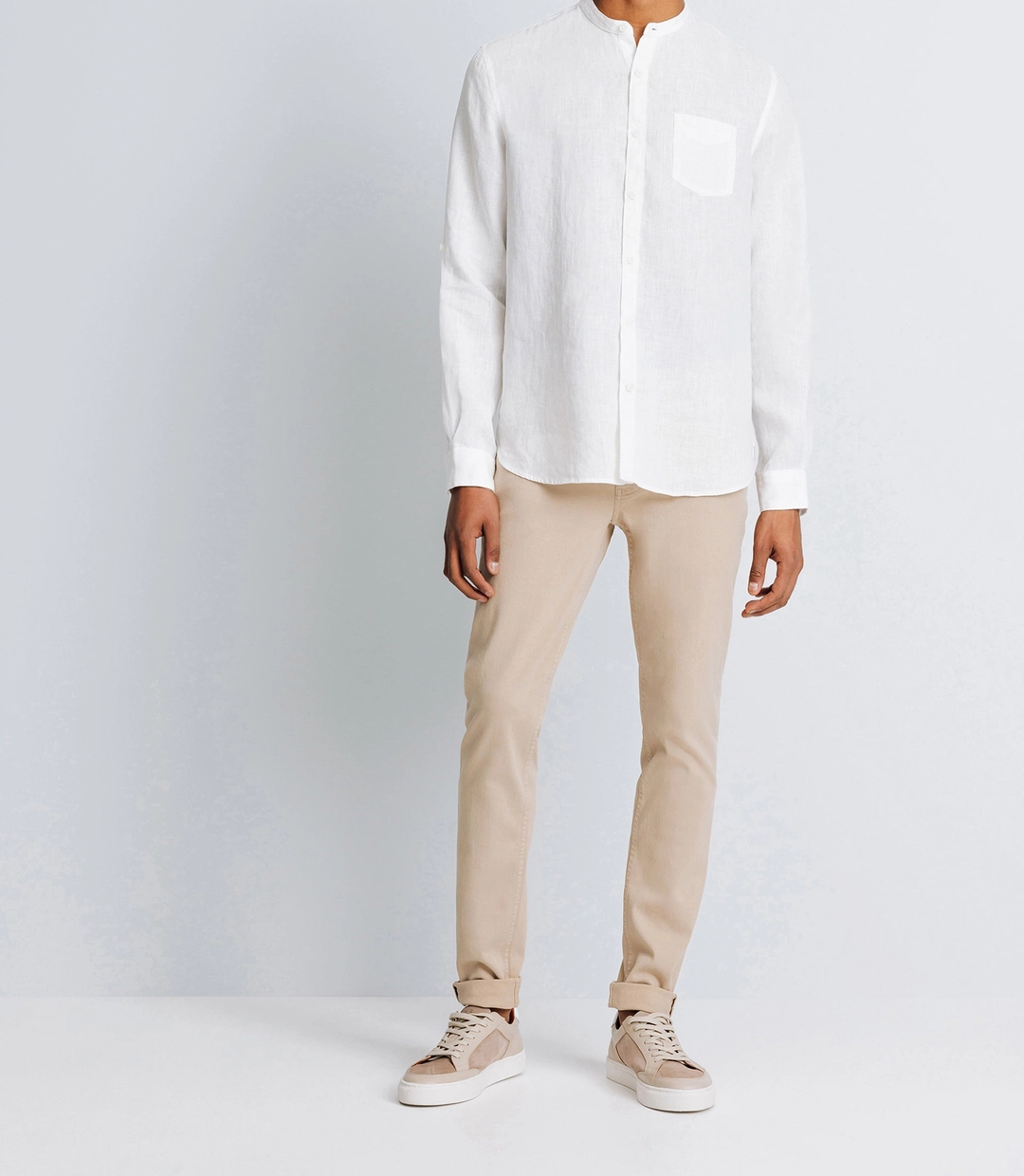 IZAC - Chemise casual en lin blanche