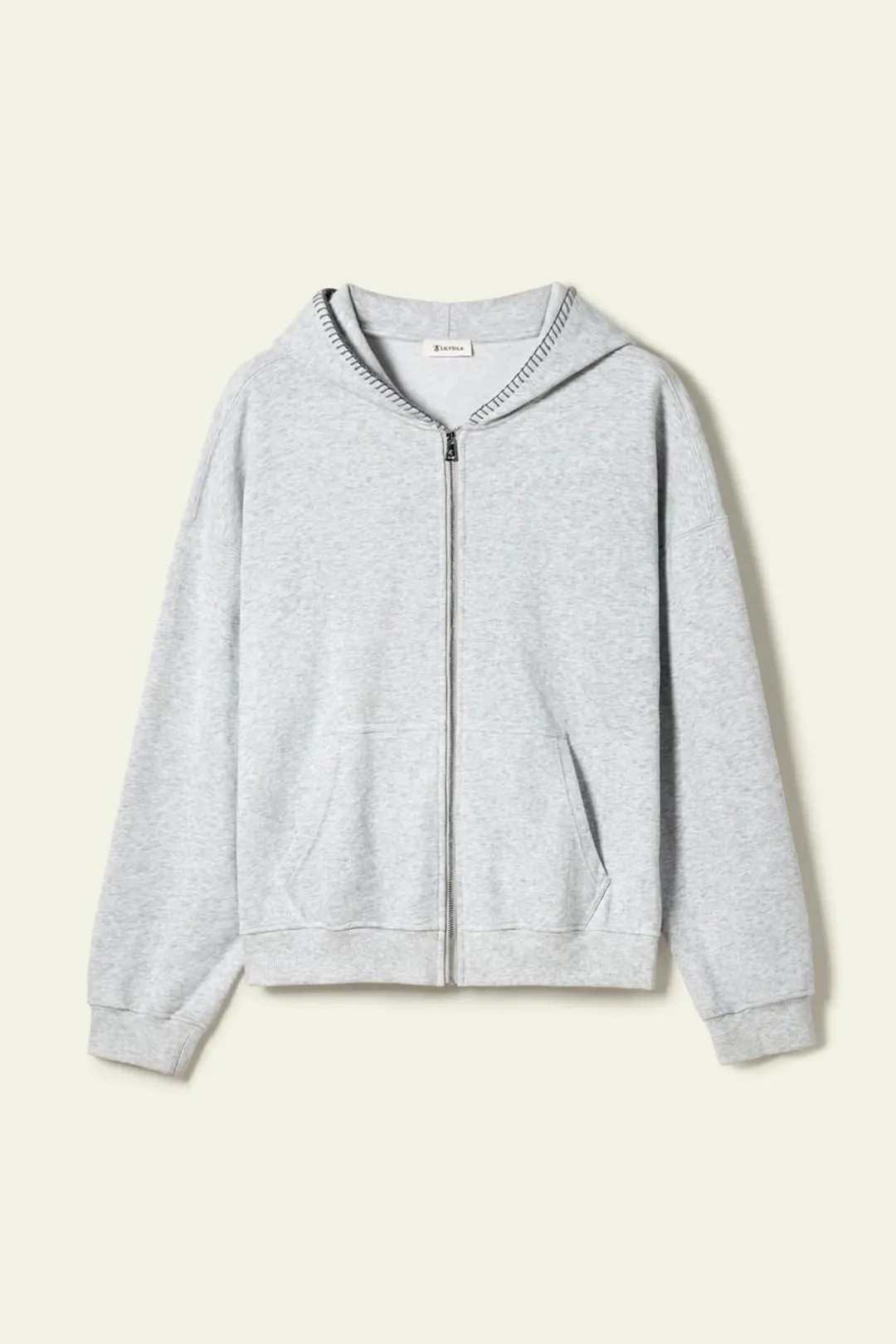 LILYSILK Sweat Seamflow Verge Noir XL Femme - SILKERRY Respirant Douceur Capuche Zippée Oversize