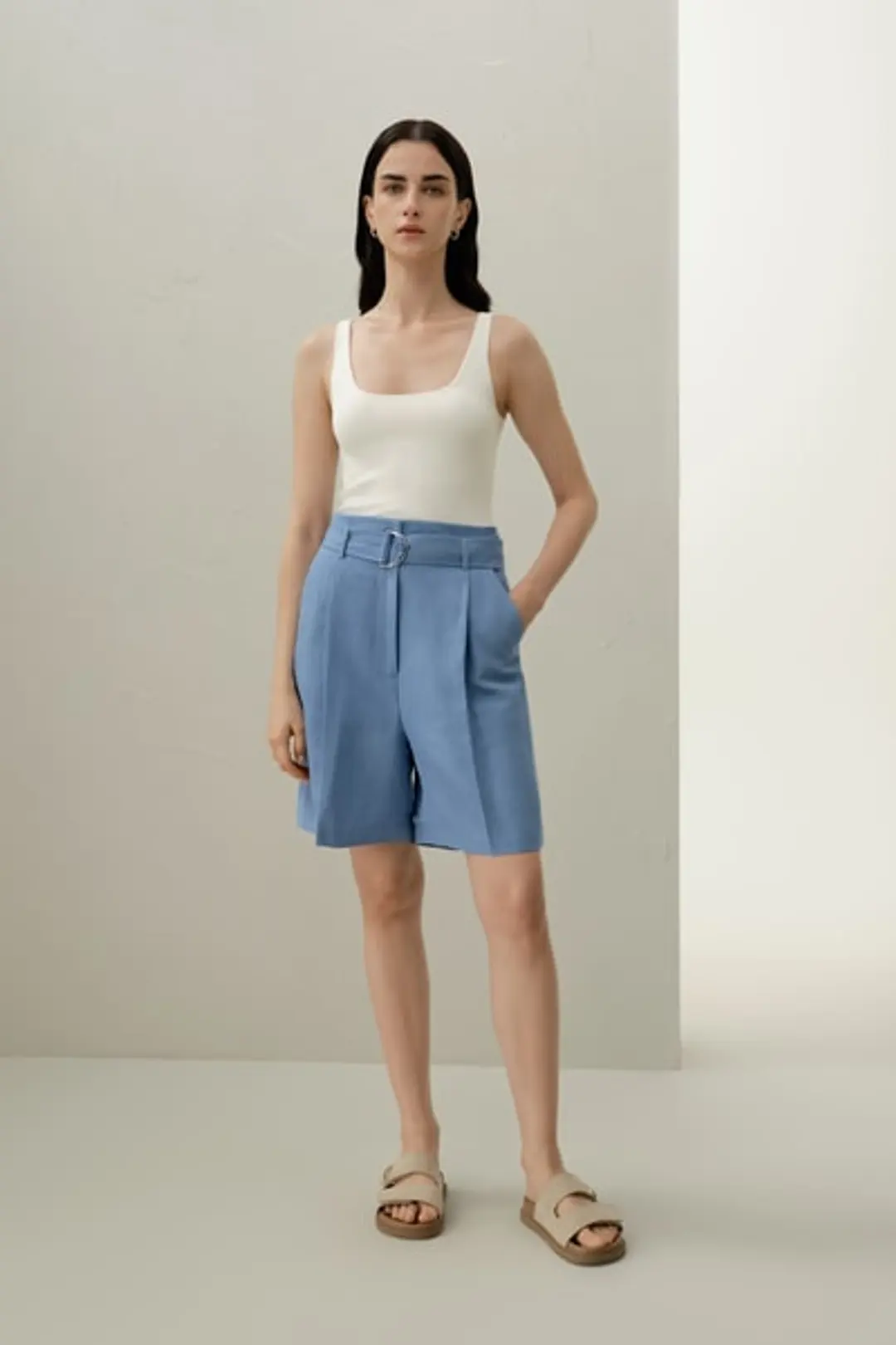 Short à Ceinture Soie Lin - Élégance Été Respirante