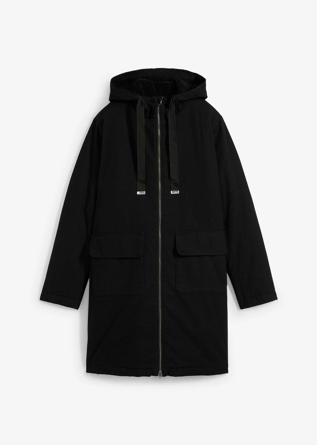 Parka d’hiver rembourrée à capuche doublée sherpa