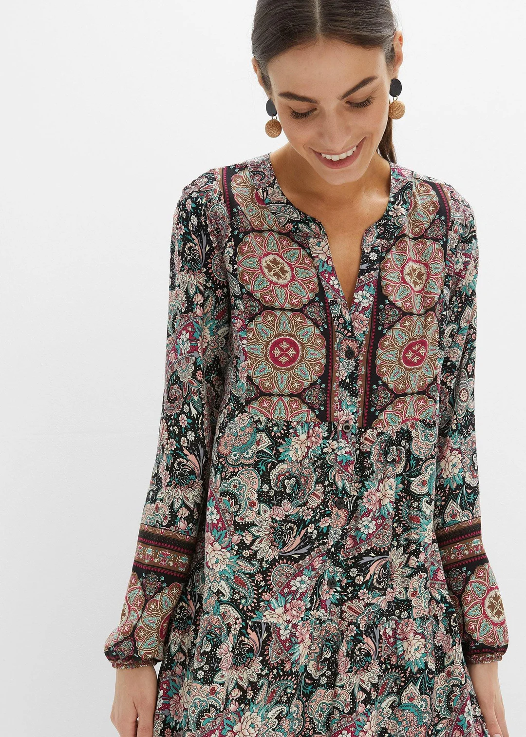 Robe-tunique en viscose fluide, petite - 3