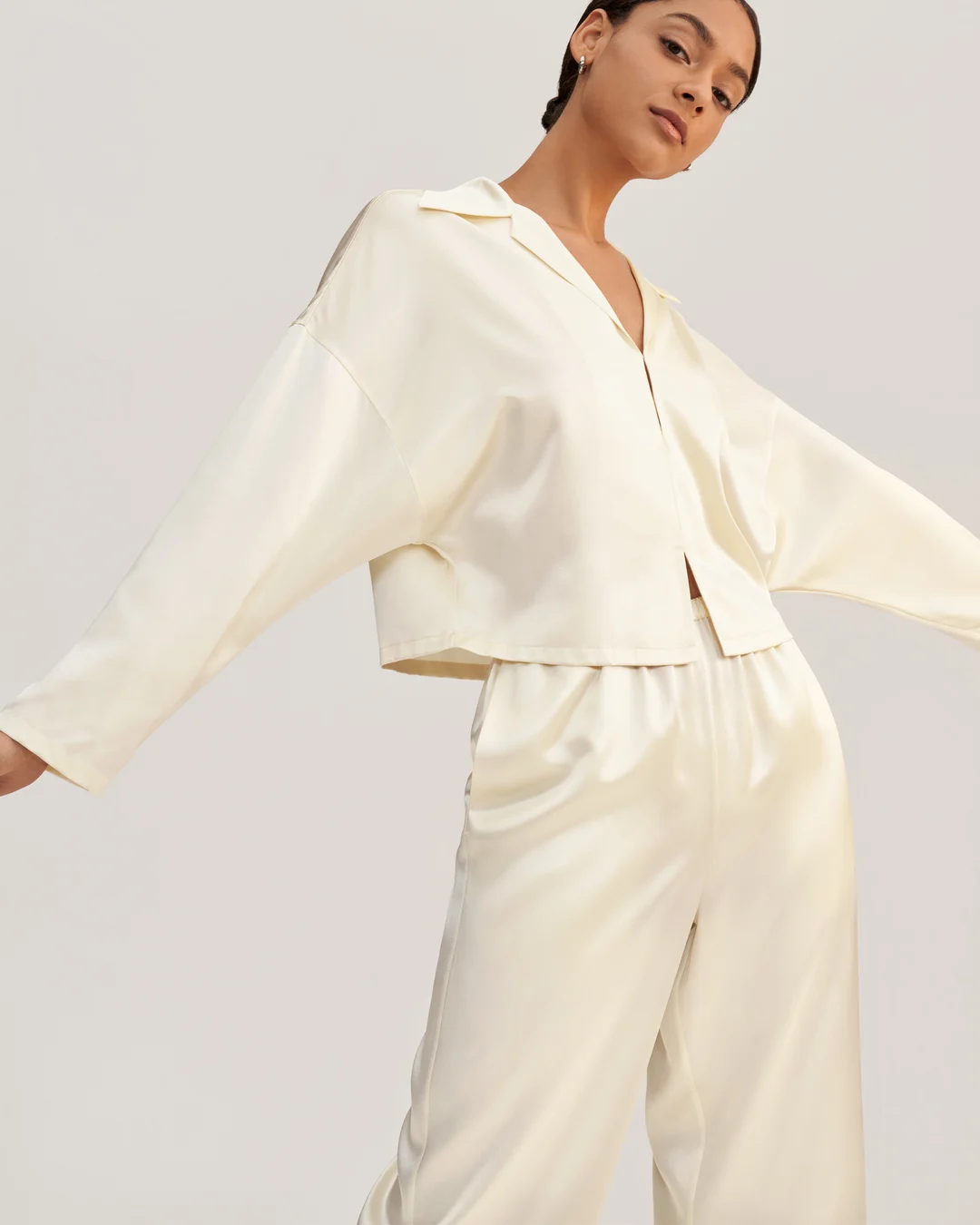 LILYSILK Pyjama Soie Femme FR Femme Coupe Ample Blanc XL