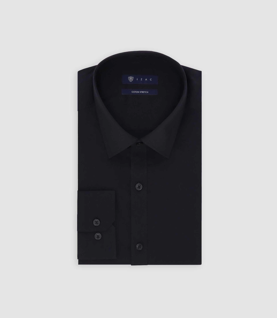 IZAC - Chemise en coton stretch noire