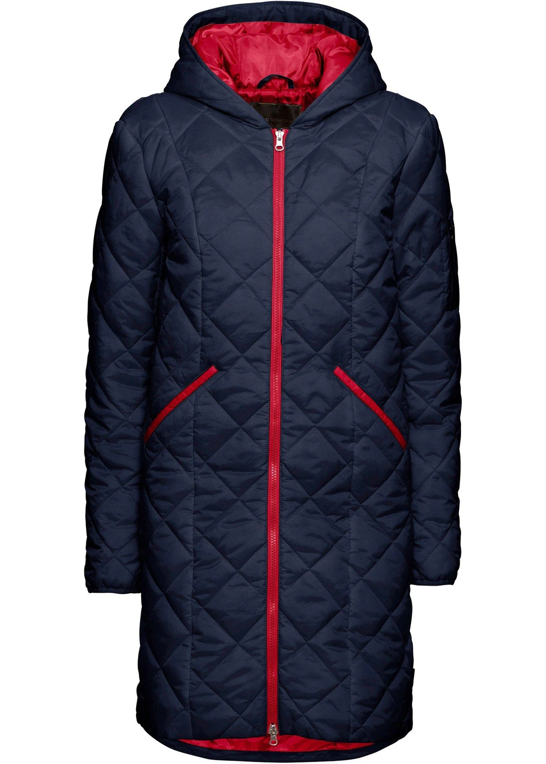 Manteau matelassé bicolore à capuche