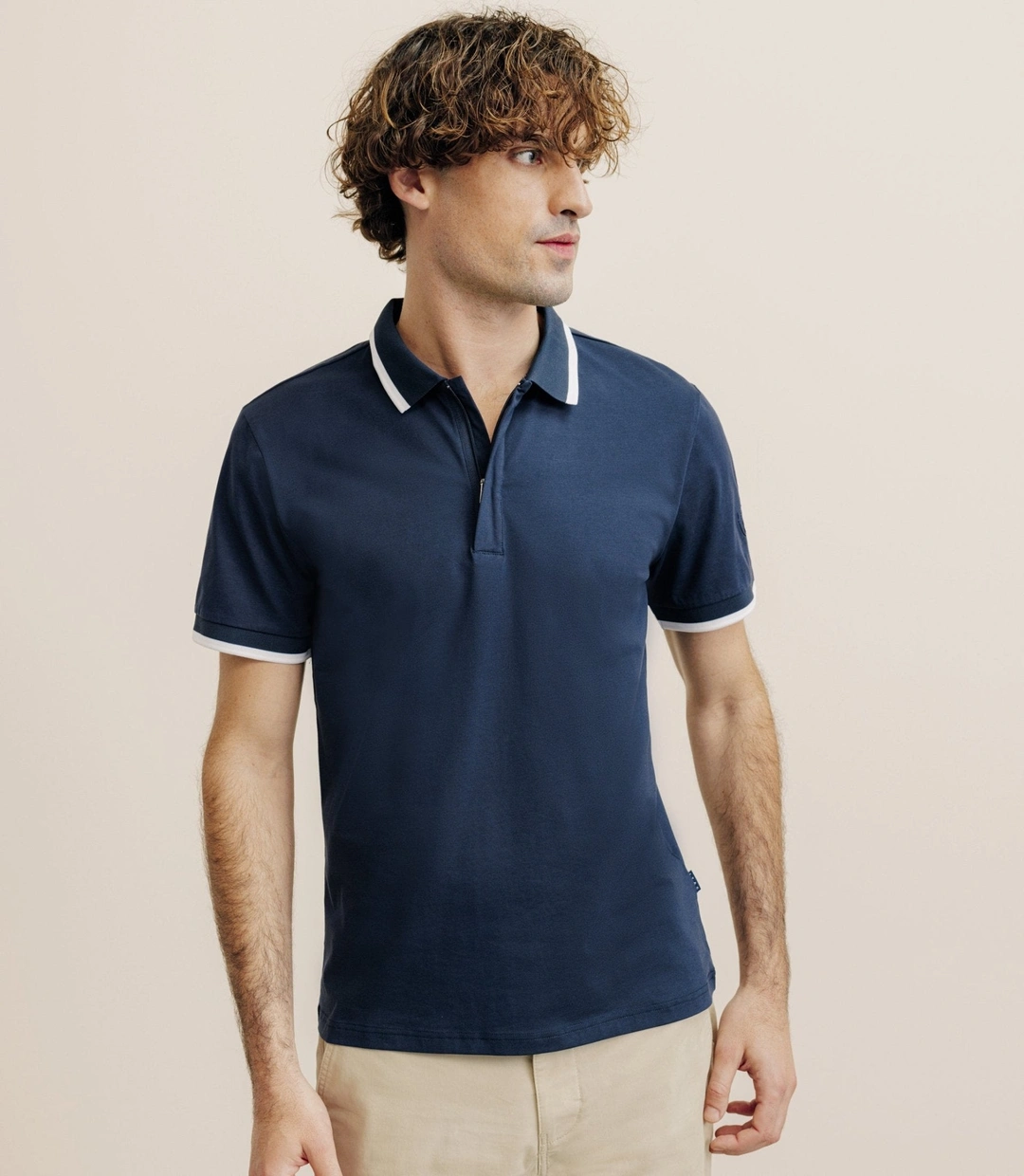 IZAC - Polo zip marine