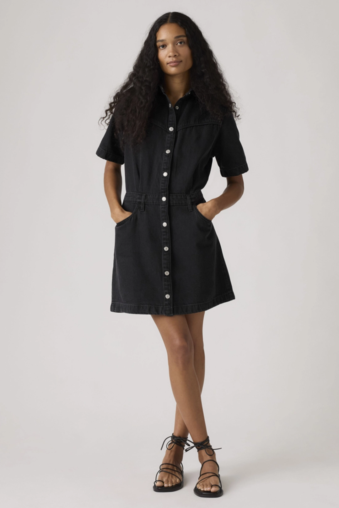 Levi's Robe Western Manche Courte Logan - Femme - Noir / Capturing Moments - XS