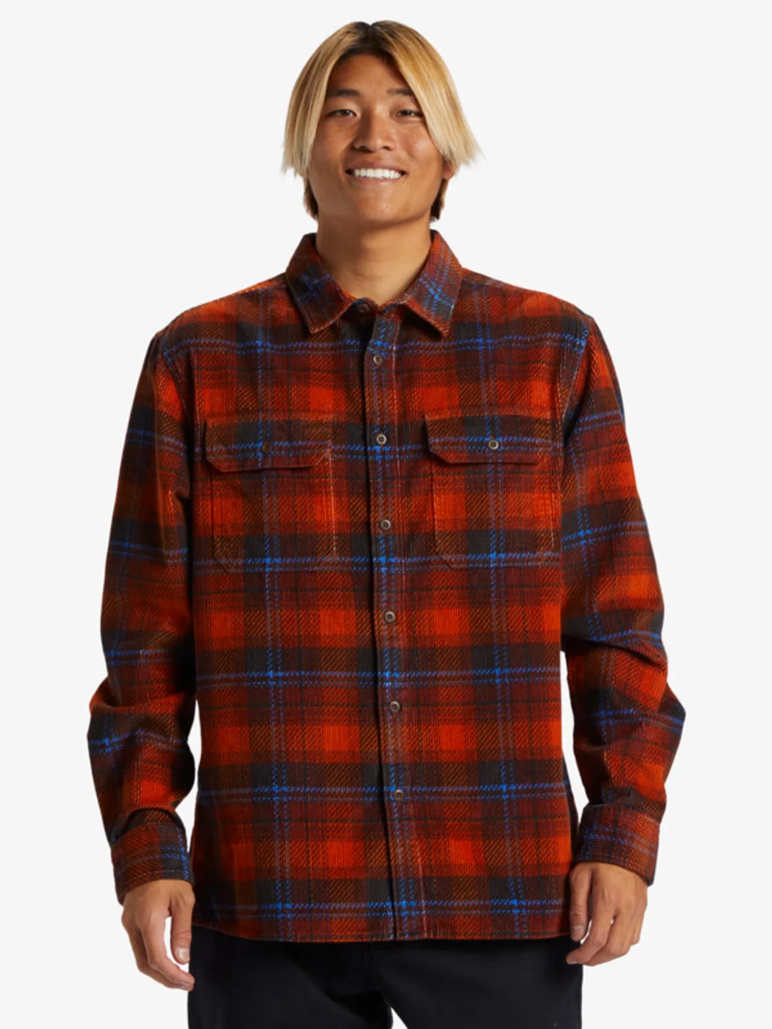 Venture - Chemise manches longues en velours côtelé pour Homme Marron