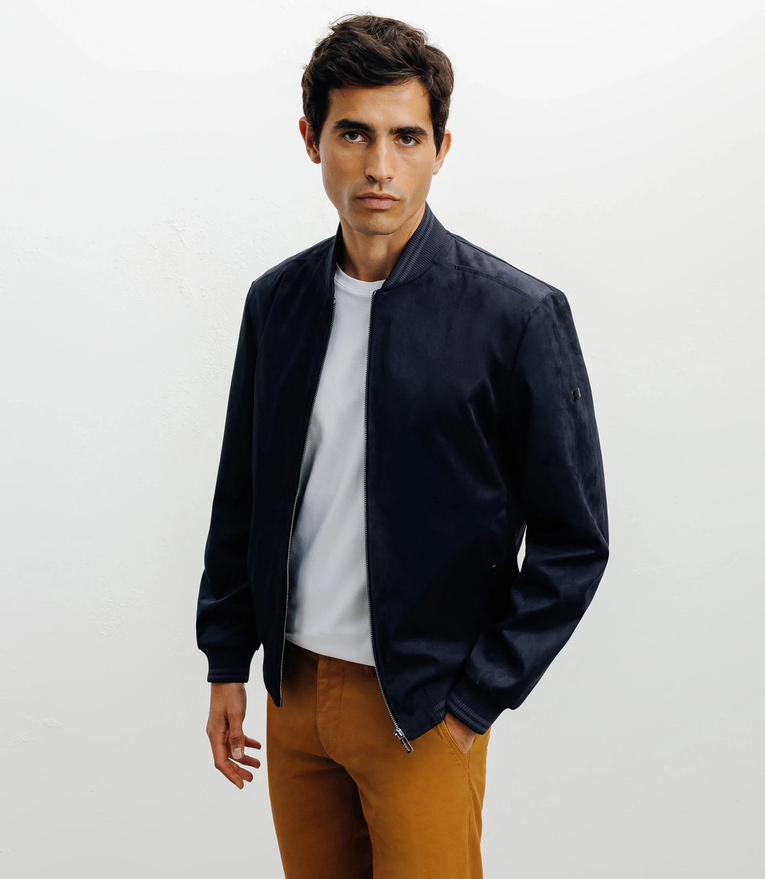 IZAC - Blouson col teddy marine