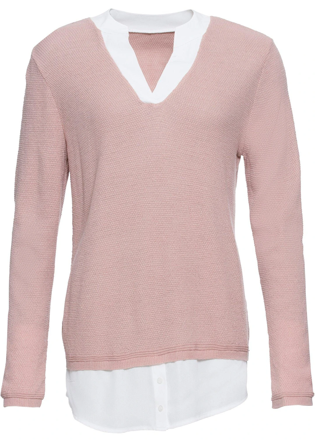 Pull en fine maille avec empiècement chemisier