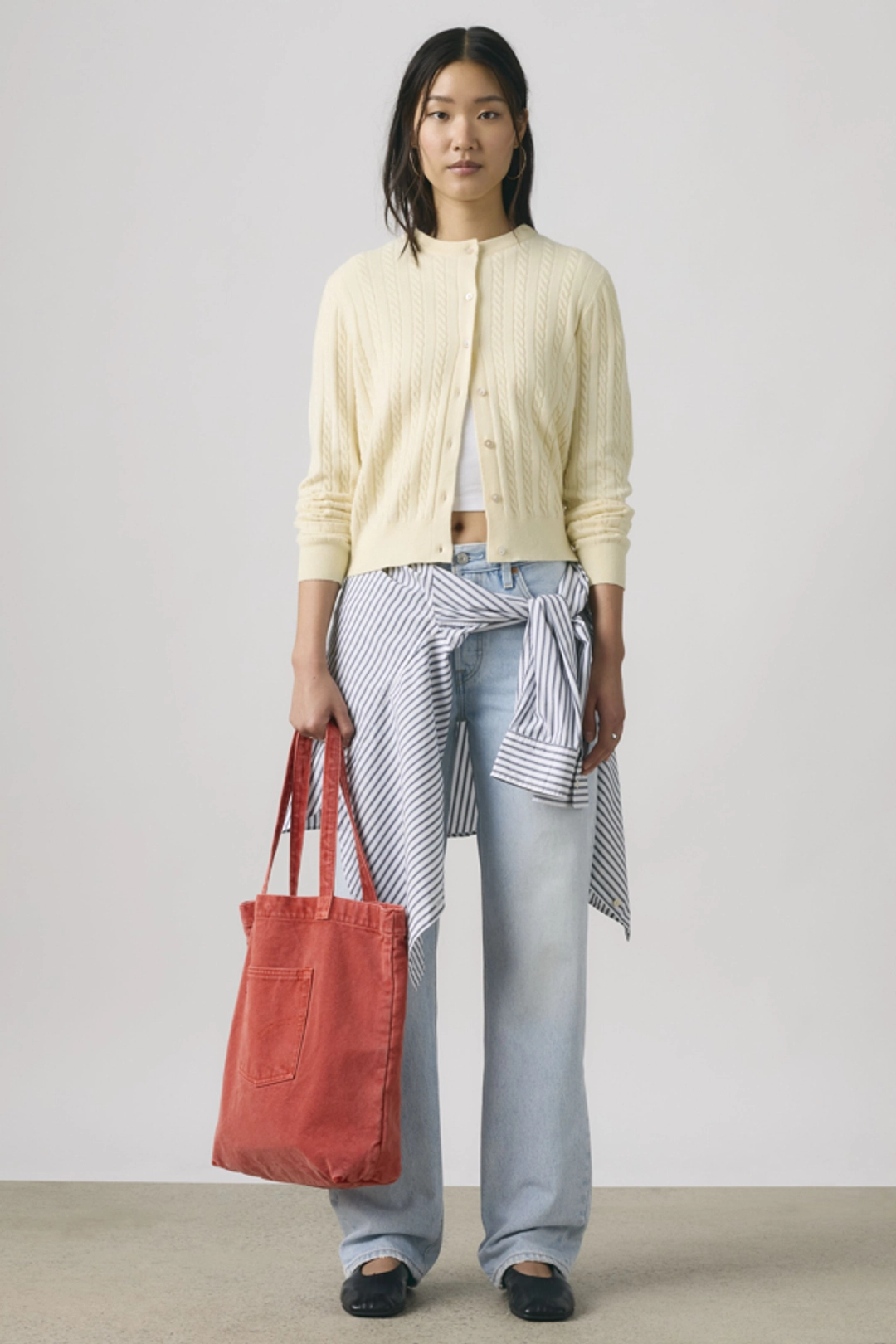 Levi's Cardigan Col Rond Supersoft - Femme - Neutral / Paris Stripe Curds Whey Triblend - XS