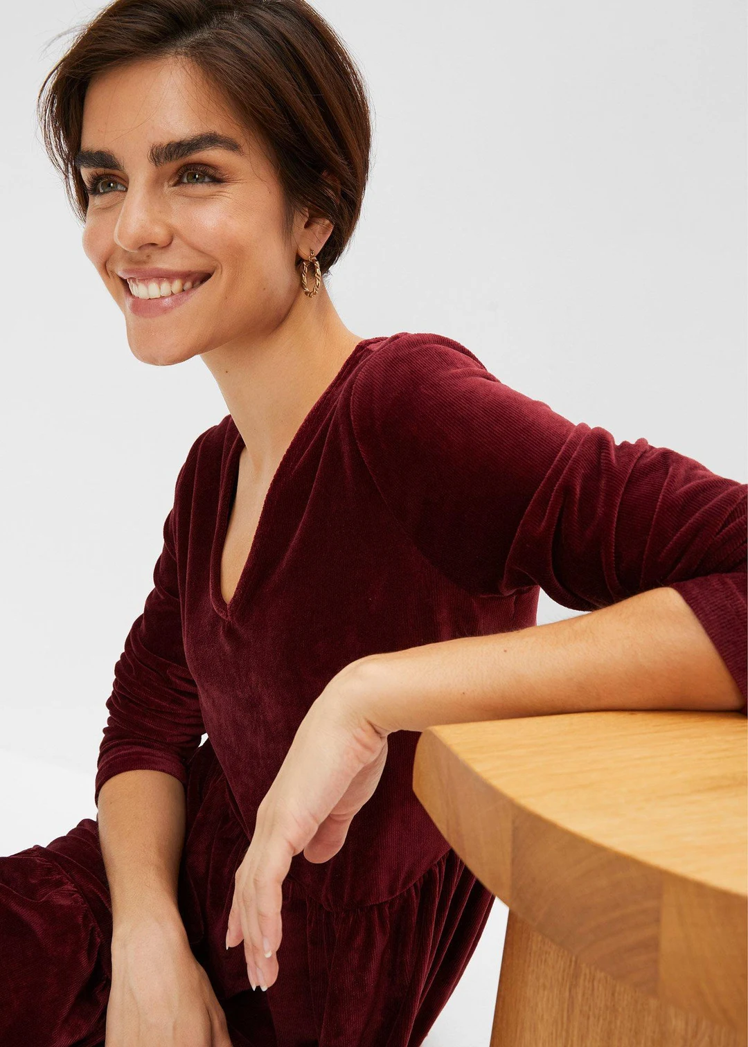 Robe courte en velours extensible - 3