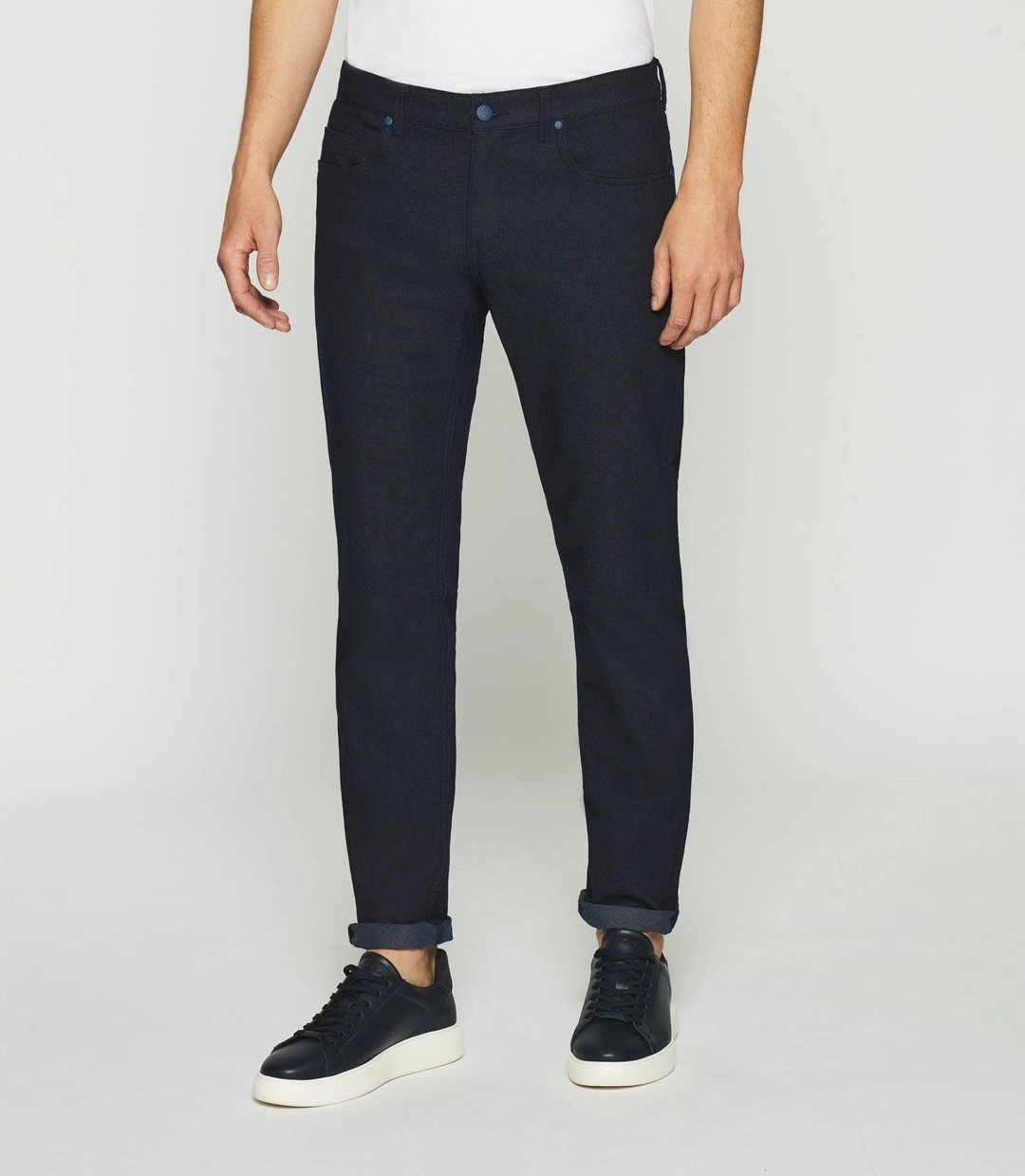 IZAC - Pantalon slim 5 poches urbain marine