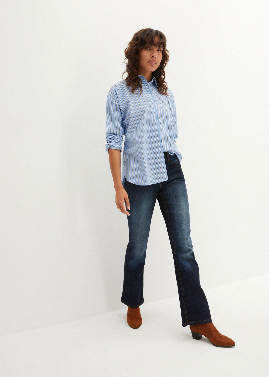 Jean bootcut taille mi-haute, extensible