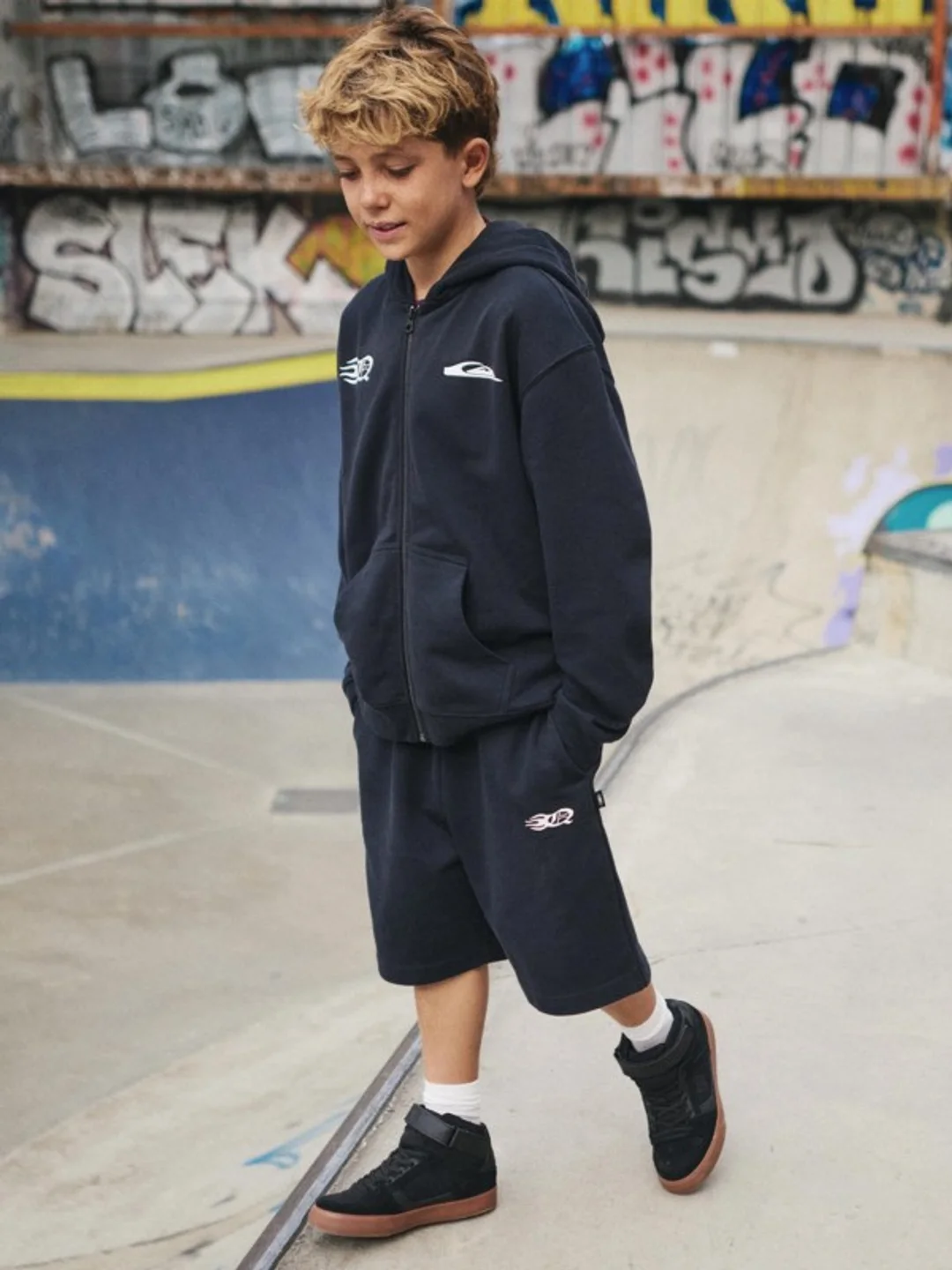Mercury Trident - Short en molleton pour Garçon 8-16 ans Noir