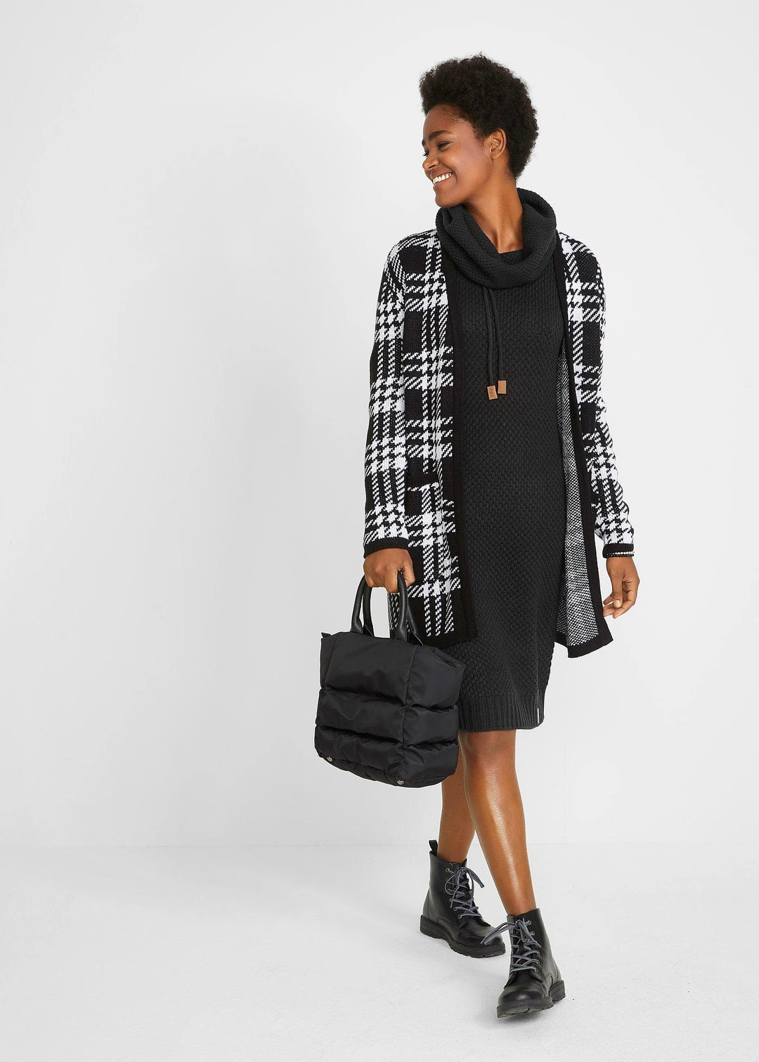 Robe en maille à col châle - 2