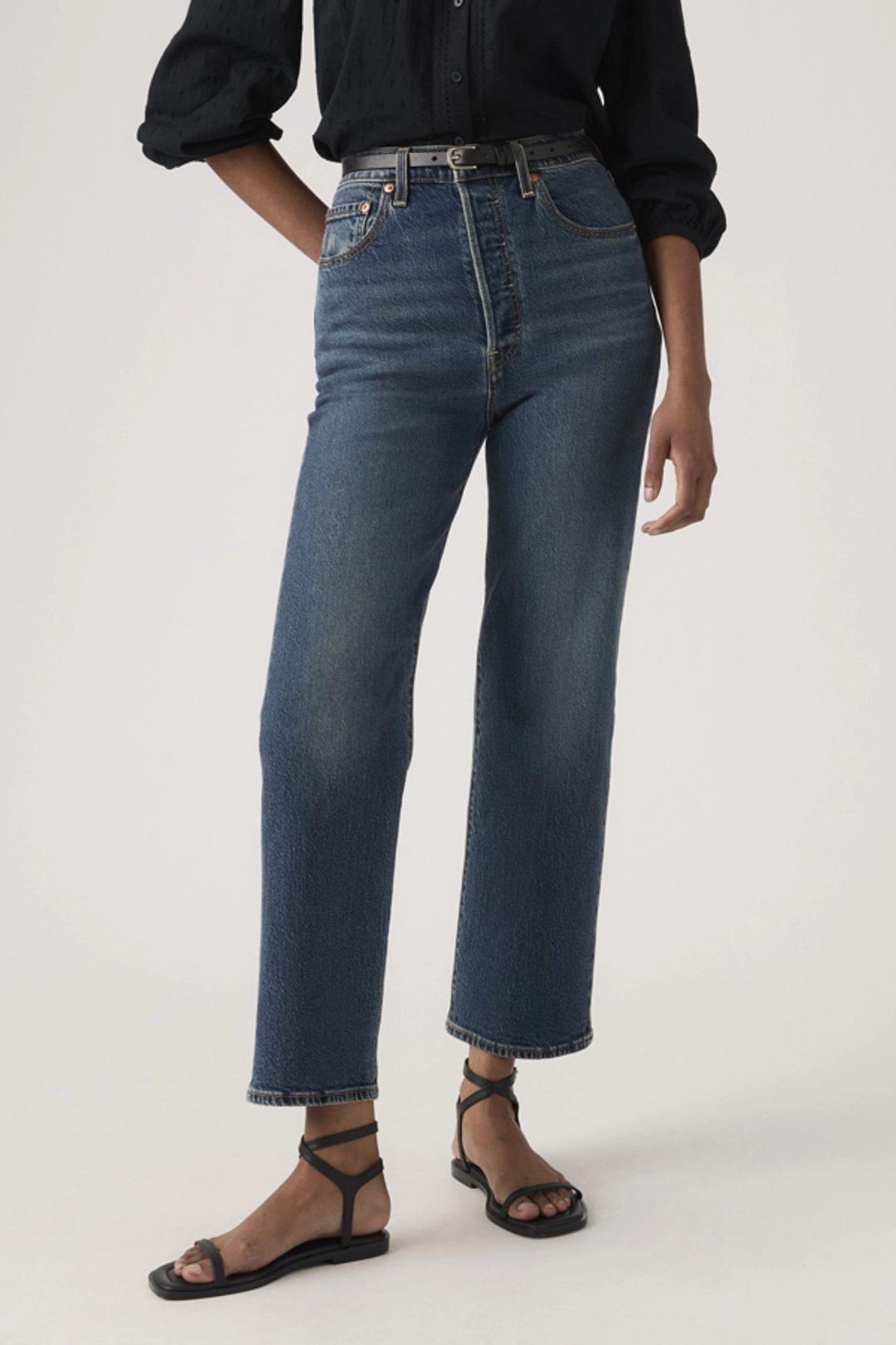 Levi's Jean Droit Ribcage Cheville - Femme - Bleu / Dance Around - 34X29 - 2