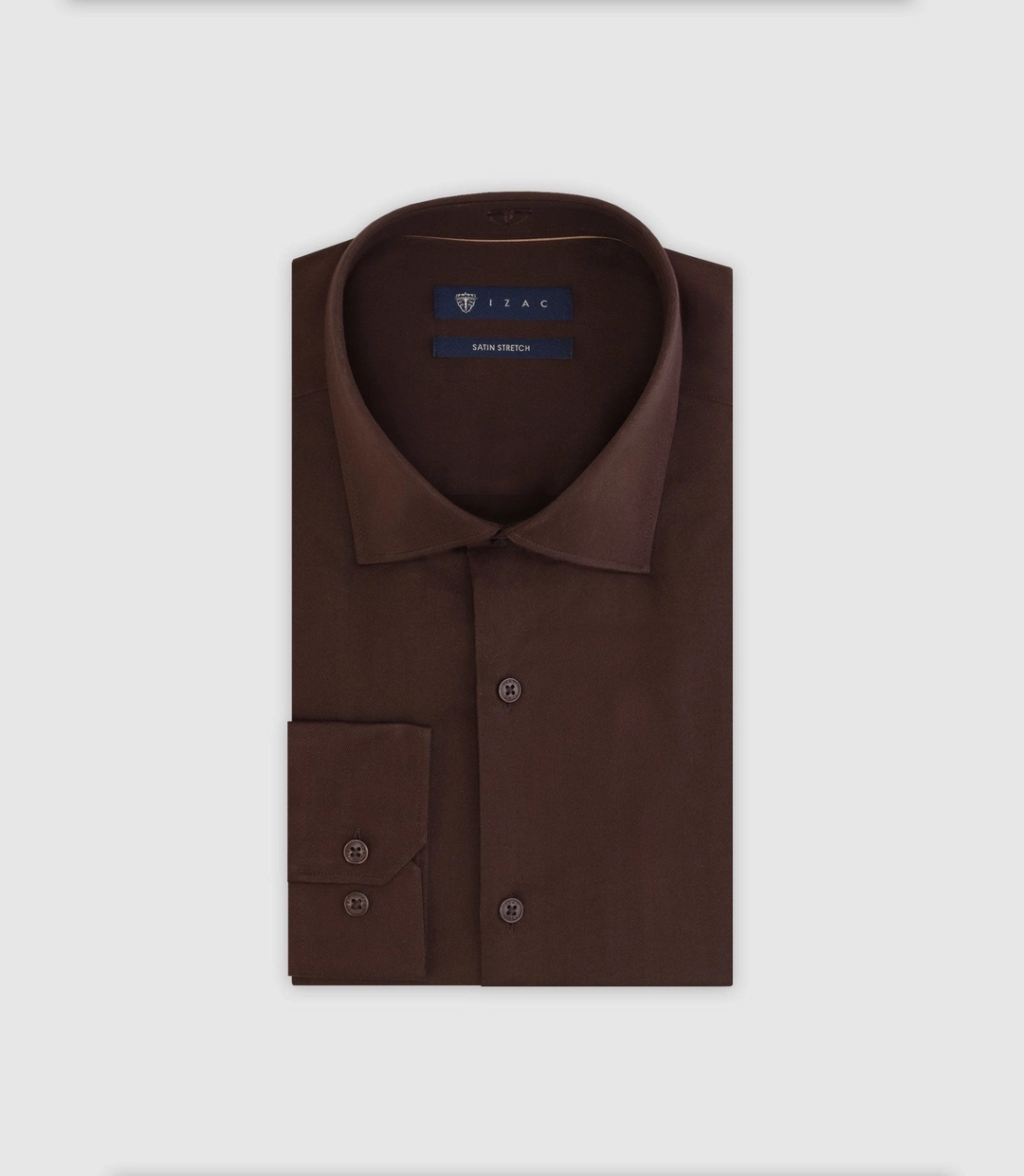 IZAC - Chemise ville ajustée marron