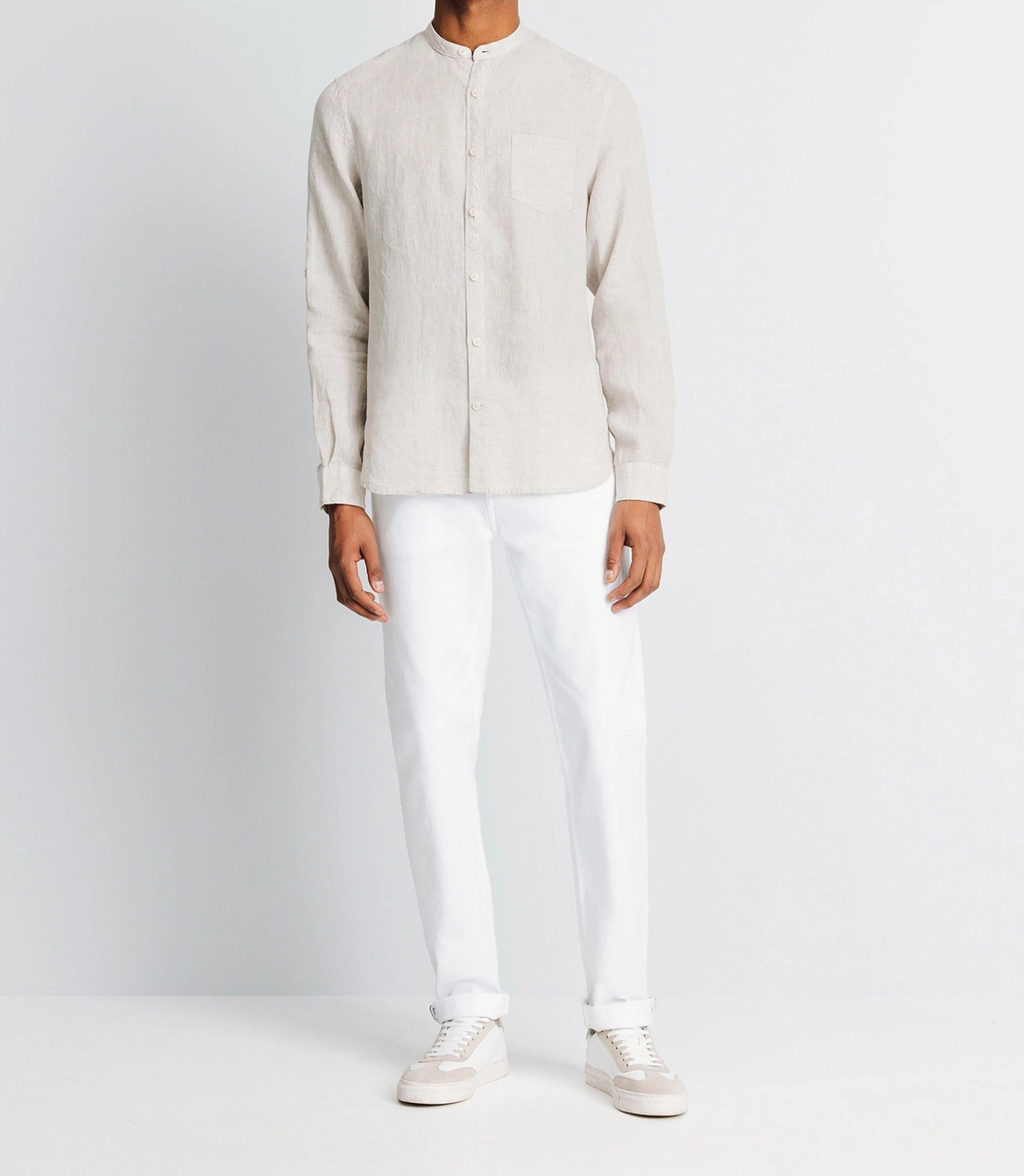 IZAC - Chemise casual en lin écrue