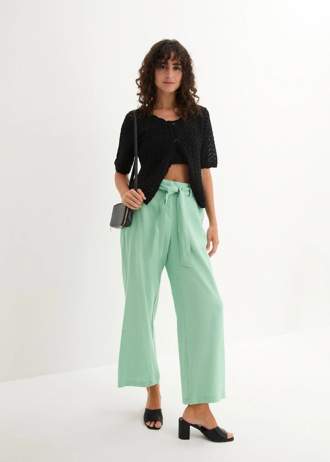 Pantalon large en lin mélangé - 2