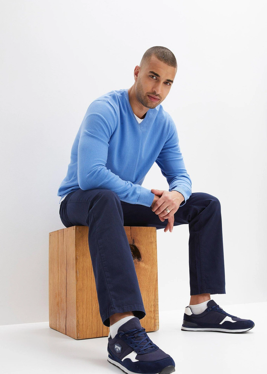 Pantalon droit taillé élastiquée 100% coton, Regular - 2
