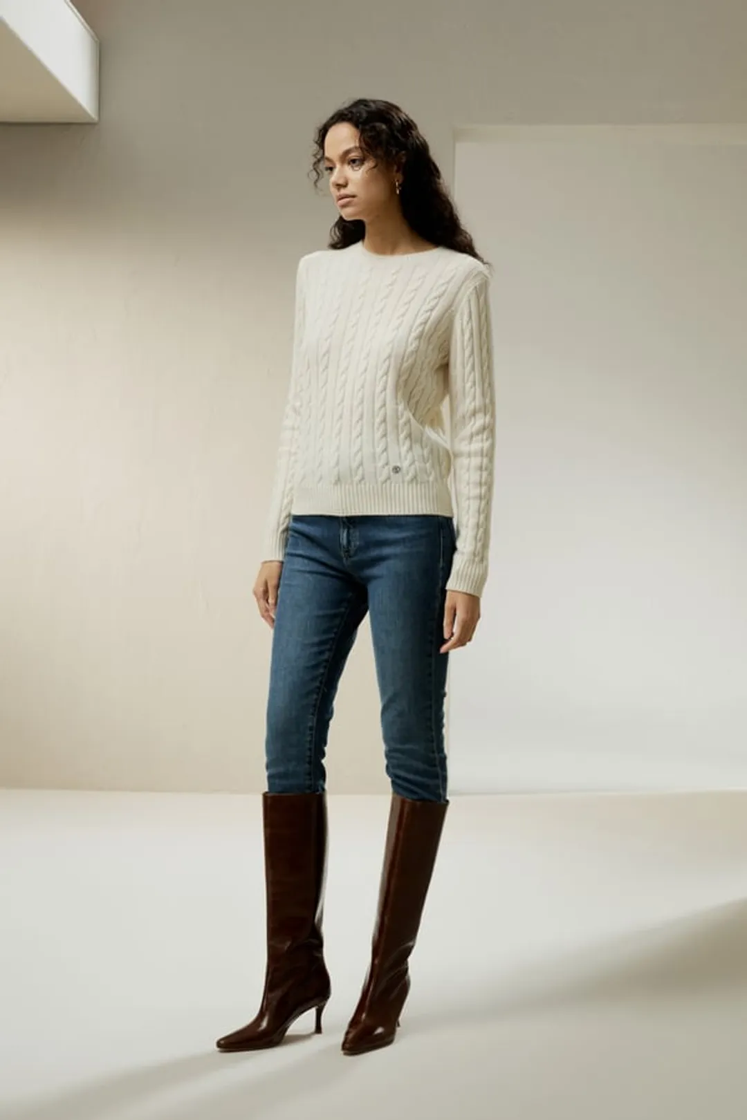 LILYSILK Pull En Laine Femme Gris Col Rond, Style Preppy Inspiré Laine Et Cachemire Un Classique À Associer À Un Pantalon L