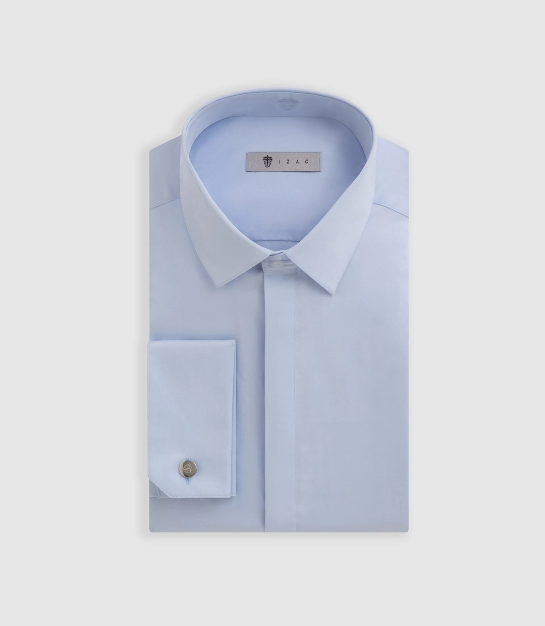 IZAC - Chemise satin mixte slim ciel ''Satinmixteslim''