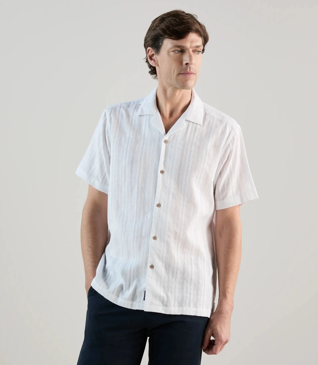 IZAC - Chemise brodée blanche