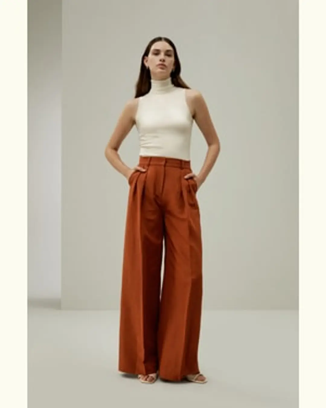 LILYSILK Pantalons En Soie Pantalon Large En Soie Soie De Mûrier Et Lin Simple Et Classique Terracotta 36