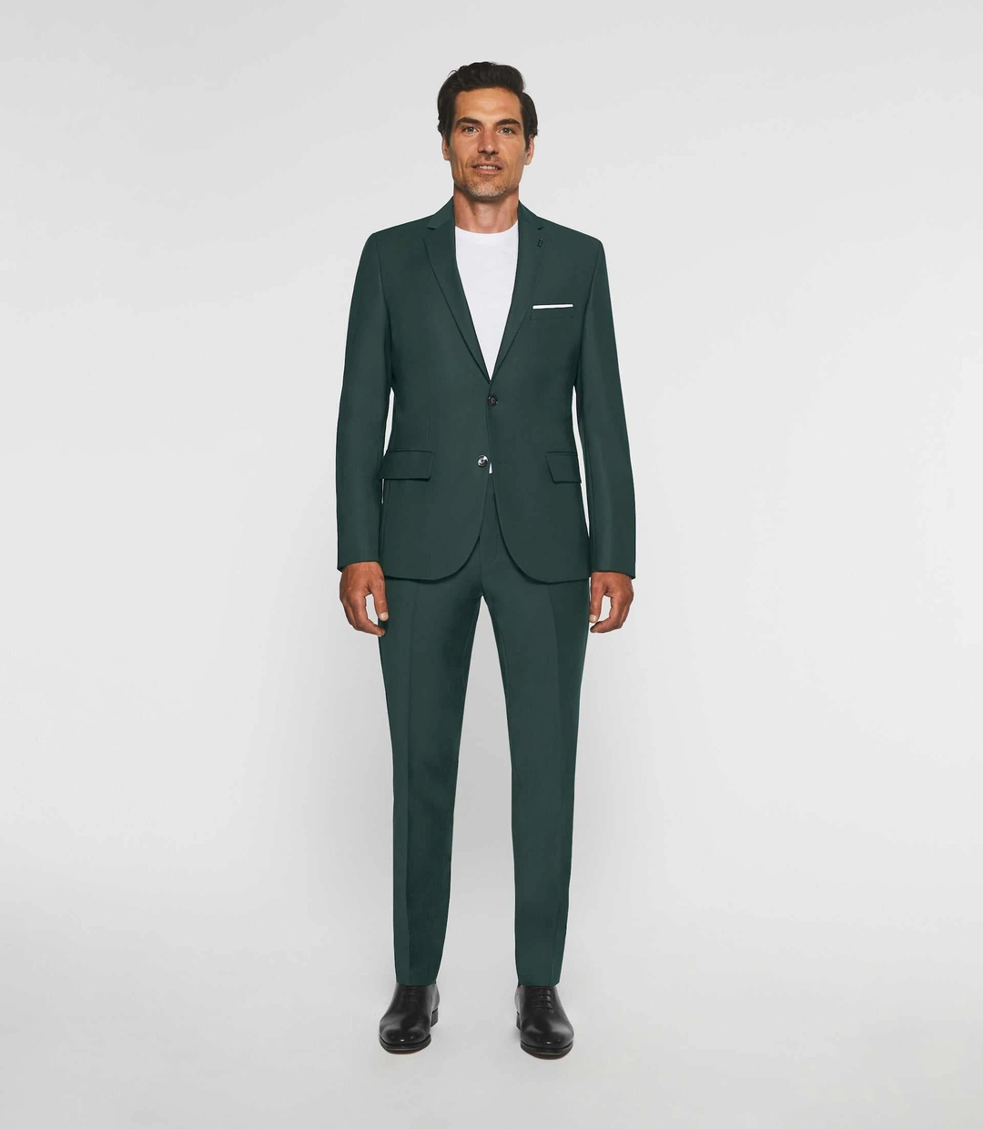 IZAC - Costume 2 boutons en laine vert LIMONE