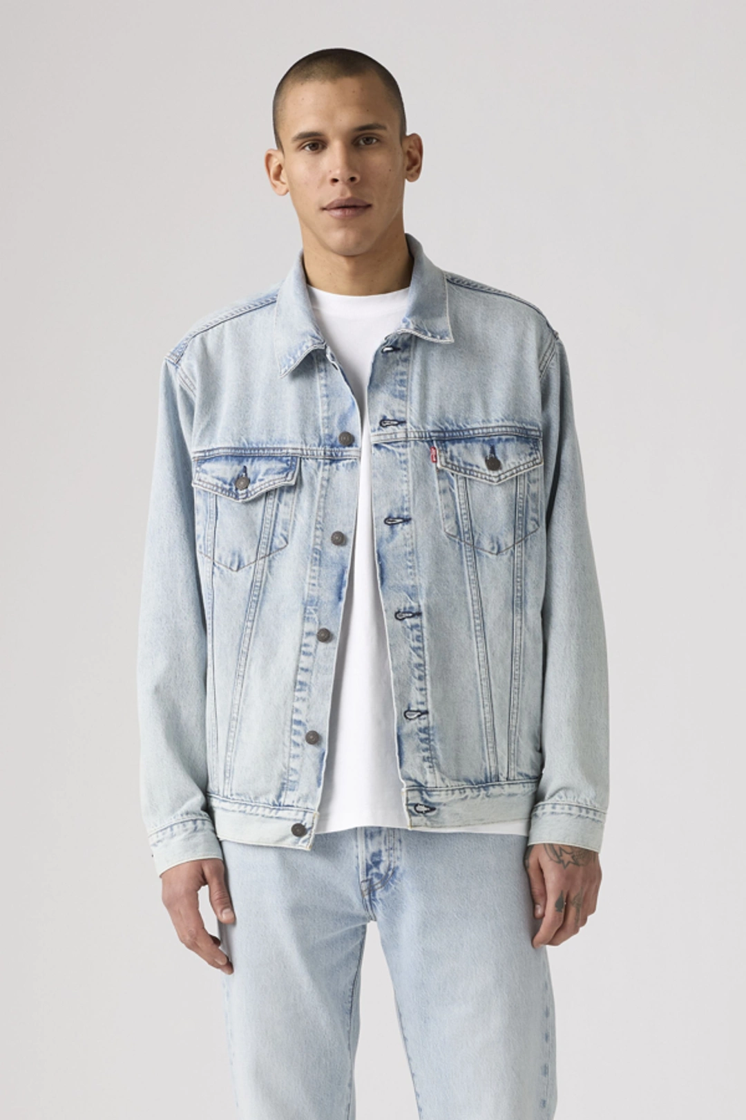 Levi's Veste Trucker Relaxed Type III - Homme - Blanc / Moonstruck - 2XL - 2