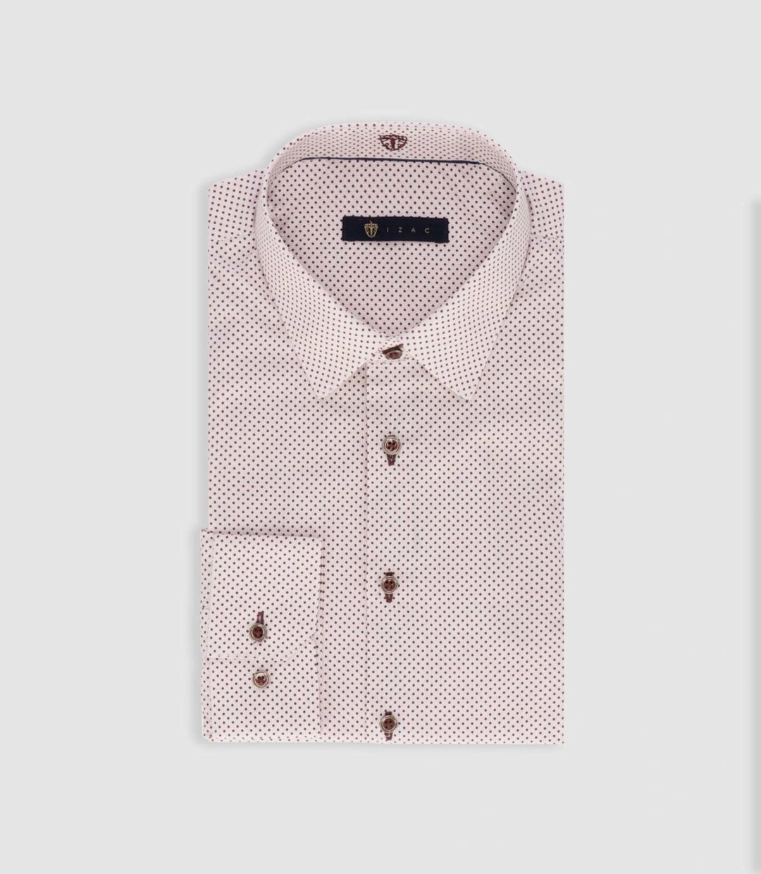 IZAC - Chemise à imprimé pois bordeaux PARKER