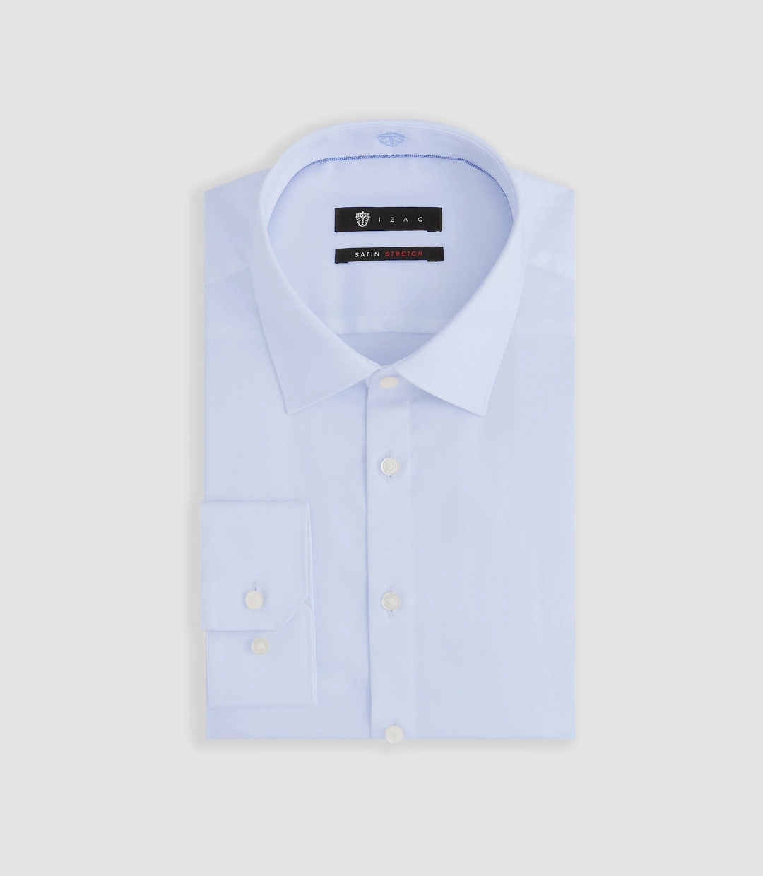 IZAC - Chemise en satin stretch ciel SASTRETCHBASIC