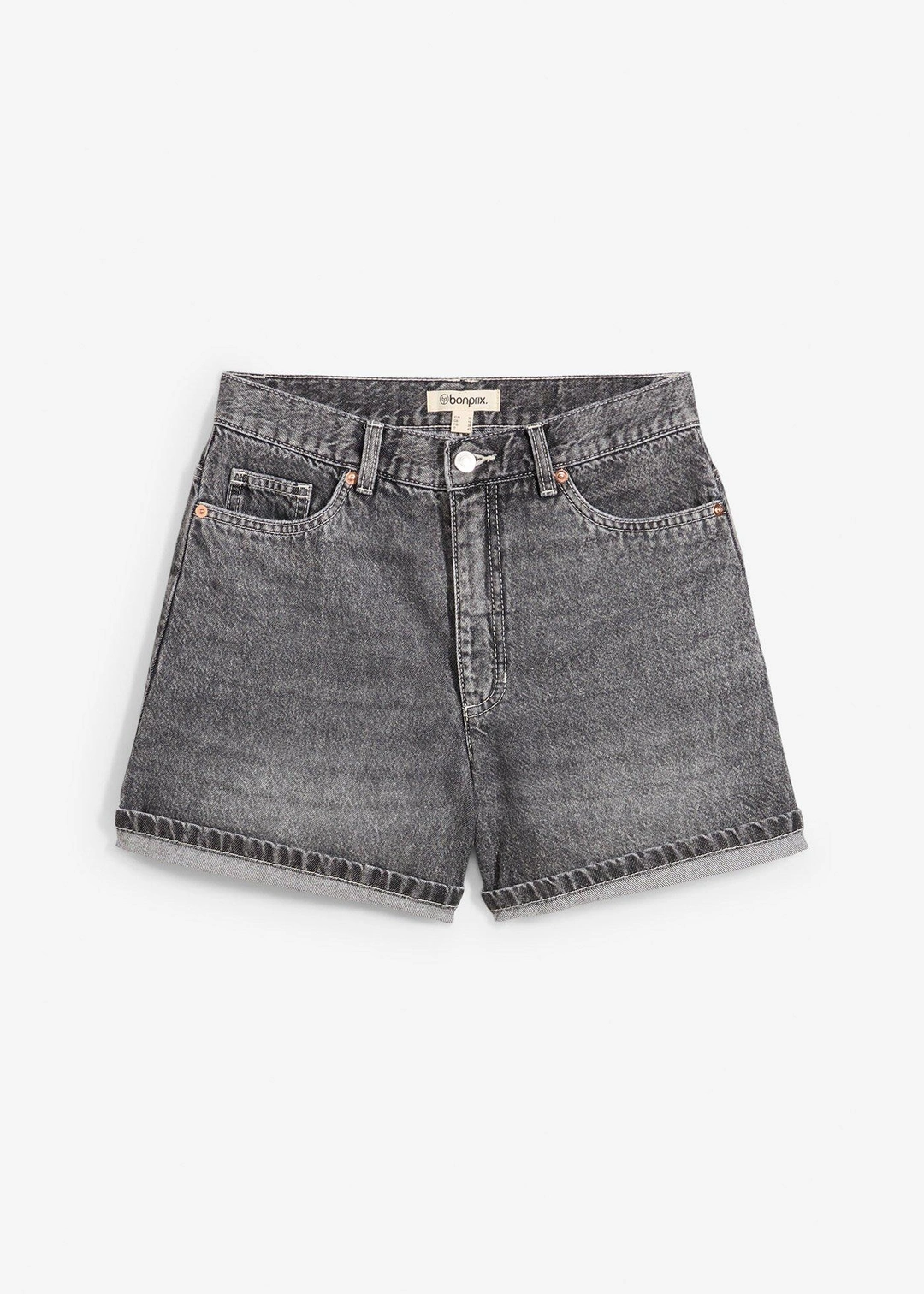 Short en jean taille haute, peu extensible