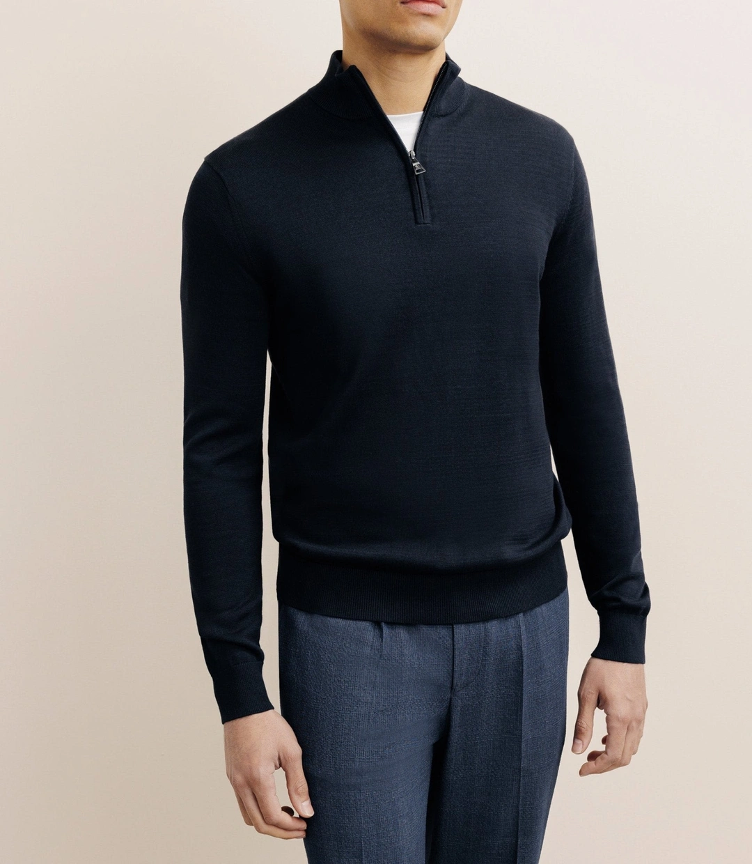 IZAC - Pull col montant demi zippé noir