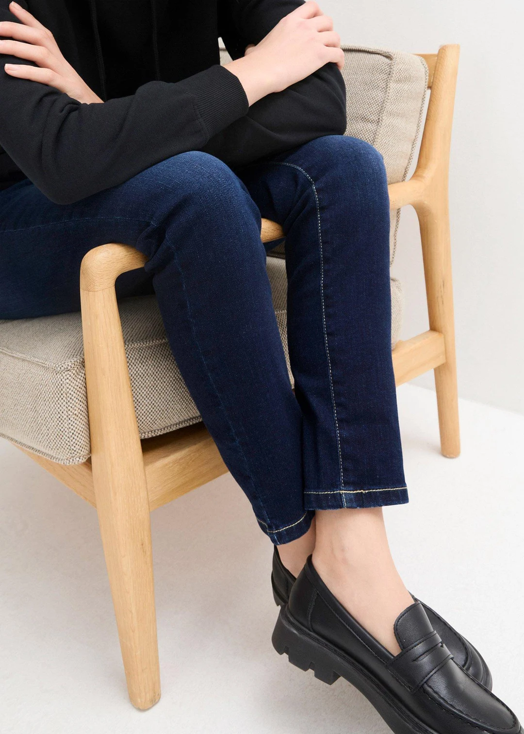Jean boyfriend taille mi-haute, extensible - 3