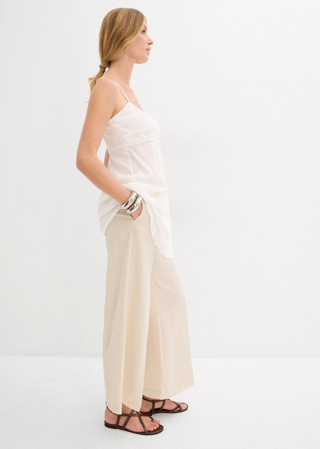 Longue blouse sans manches en viscose - 2