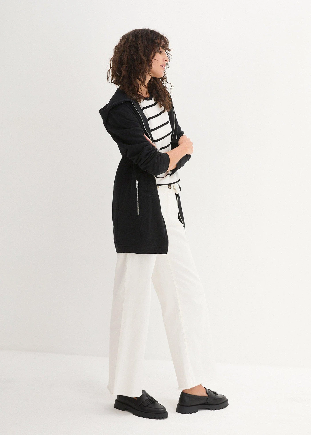 Long sweat zippé avec poches zippées