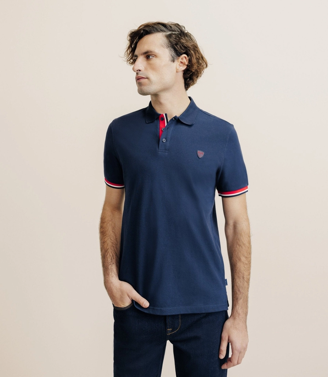 IZAC - Polo à contraste marine