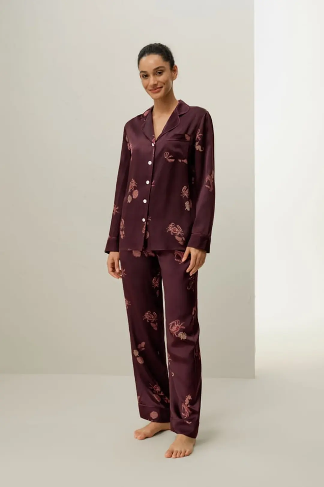 LILYSILK Ensemble De Pyjama En Soie Cancer Poches Latérales Soie 100 % Luxueuse Cancer Xl