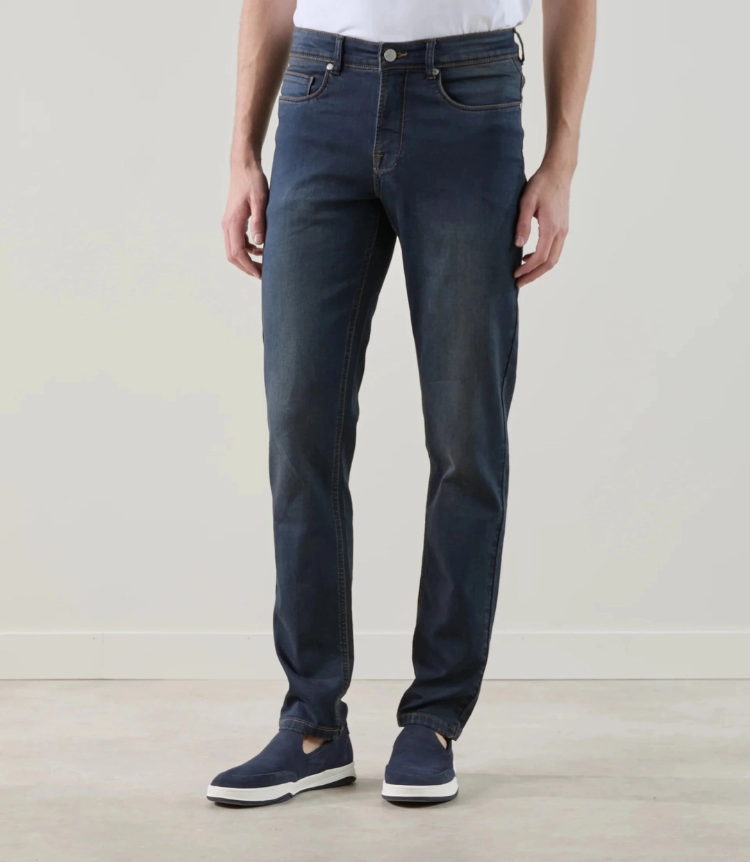 IZAC - Jean 5 poches stretch bleu foncé