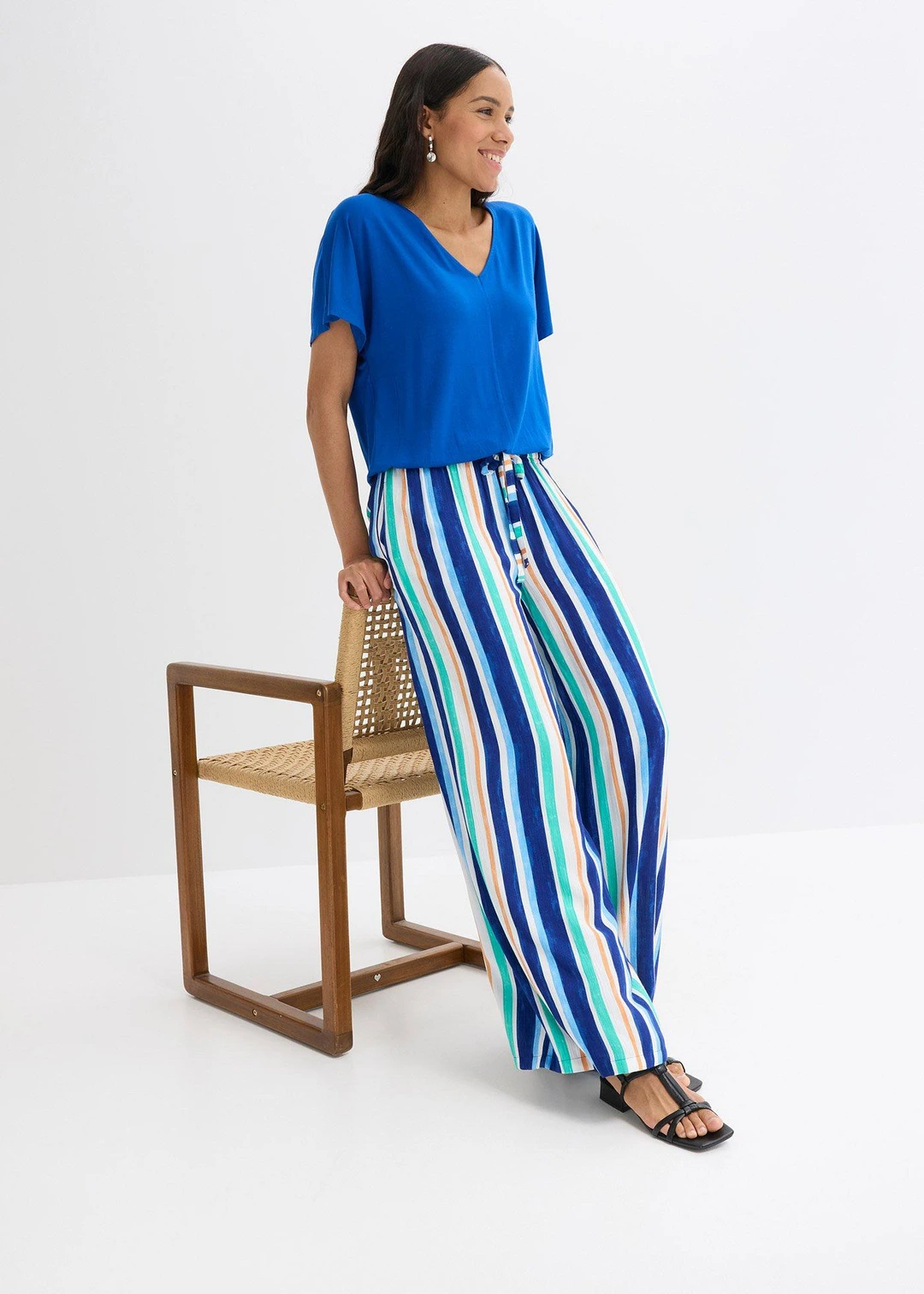 Pantalon large en viscose fine