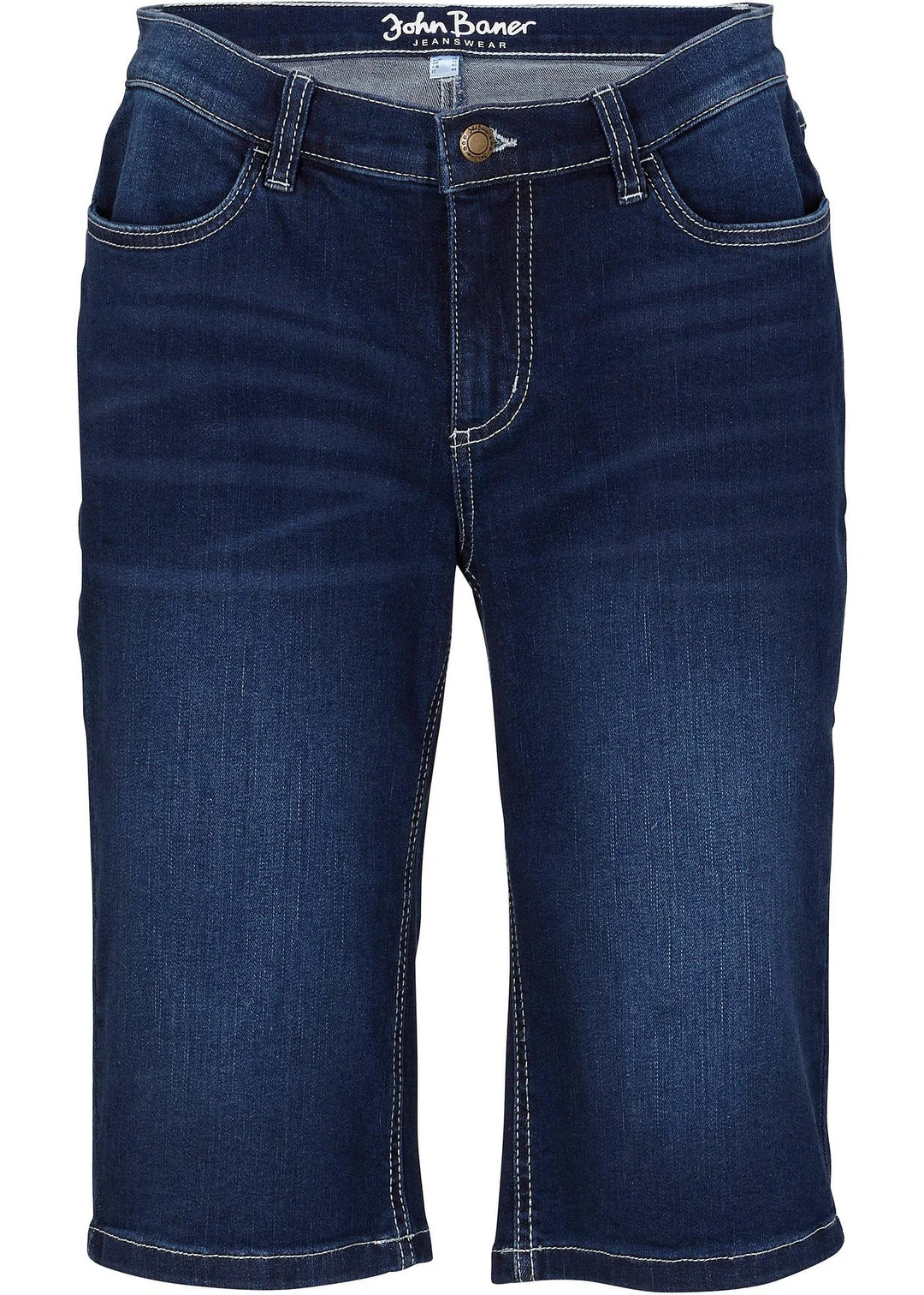 Bermuda en jean extensible, taille mi-haute