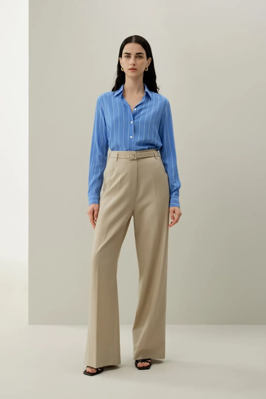 LILYSILK Femme Pantalon Large Taille Haute Soie Laine Lavable Châtaignier 36