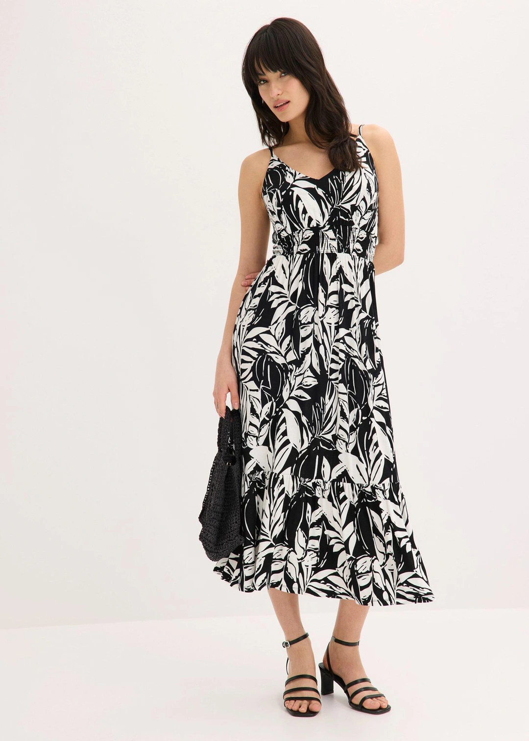 Robe à fines bretelles en jersey viscose