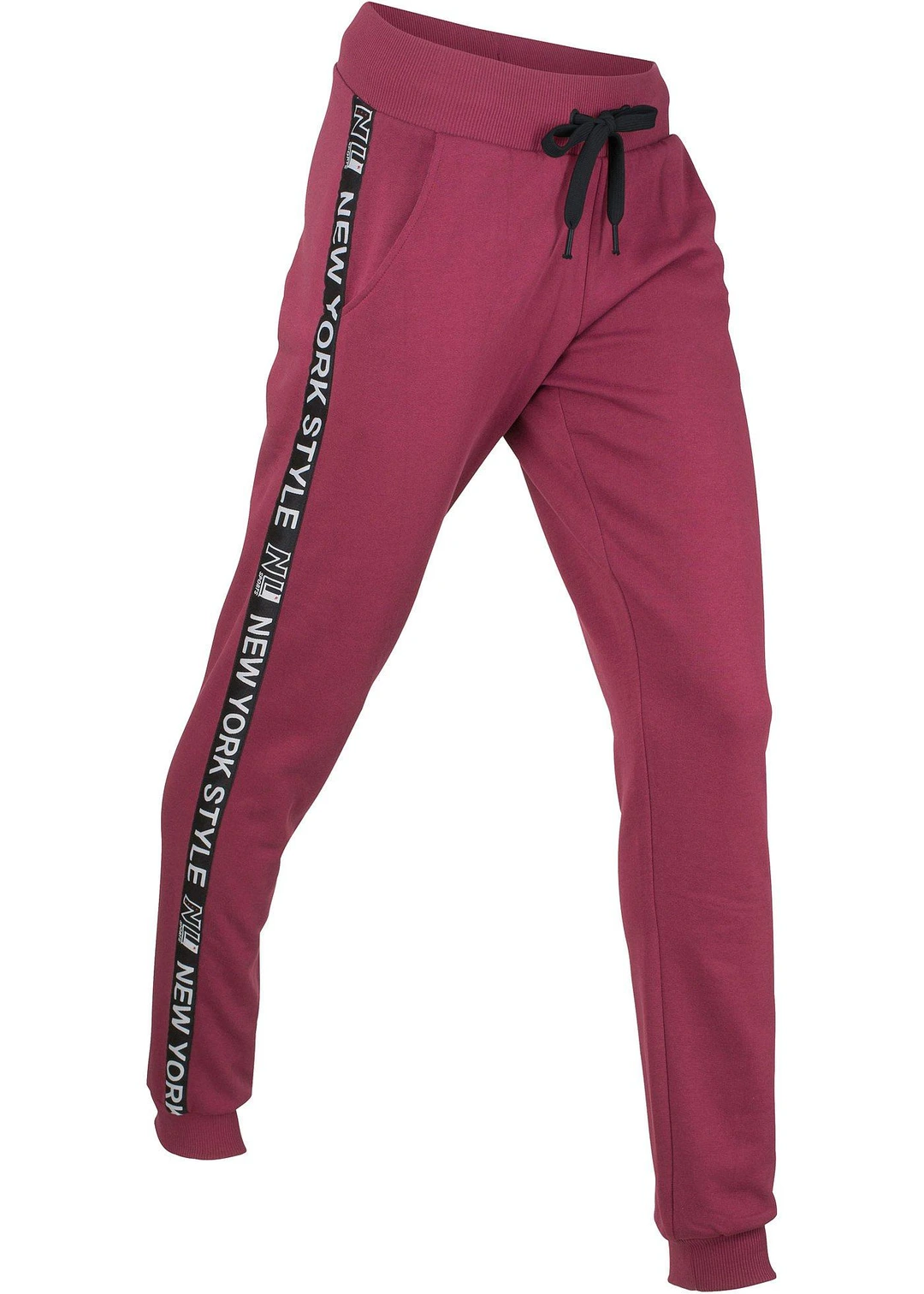 Pantalon de jogging avec finitions bord-côtes et imprimé