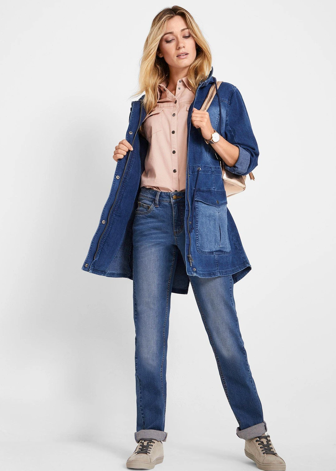 Jean Straight taille mi-haute, extensible - 2