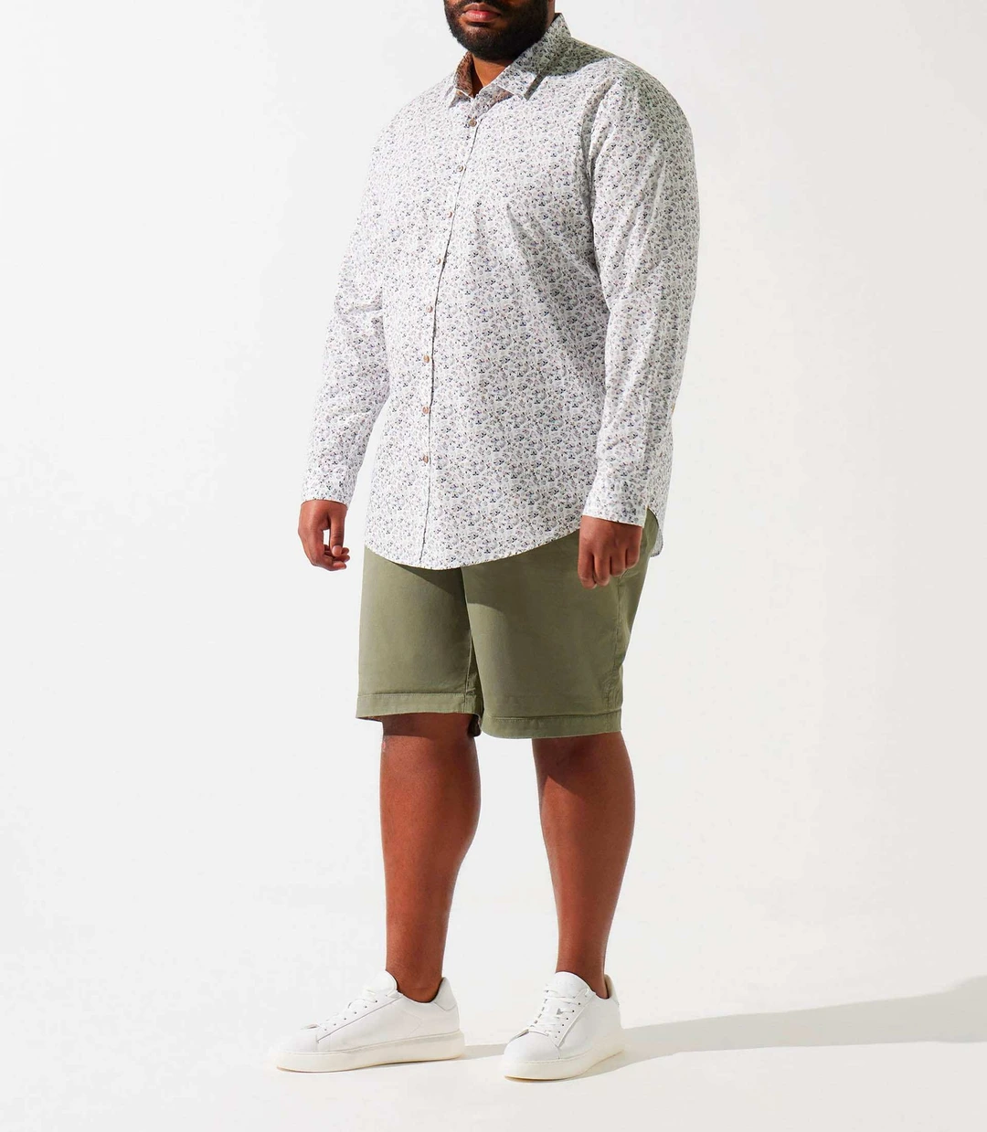 IZAC - Chemise à imprimé floral blanc et bleu KELYANBT
