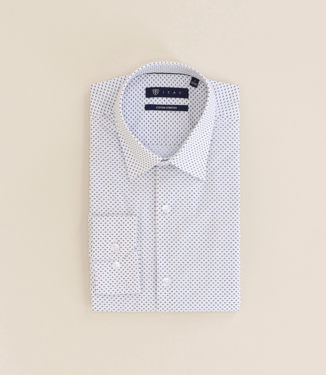 IZAC - Chemise 100% coton ajustée blanche